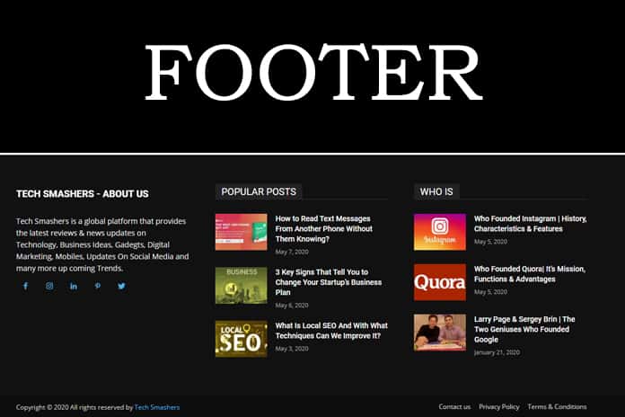 Concept Of Footer